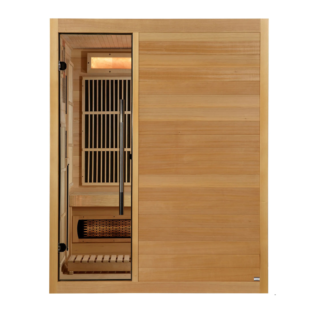 Golden Designs 2025 "Soria" 3 Person Hybrid Sauna (Indoor) Full Spectrum + Harvia Stove (GDI-8330-01)
