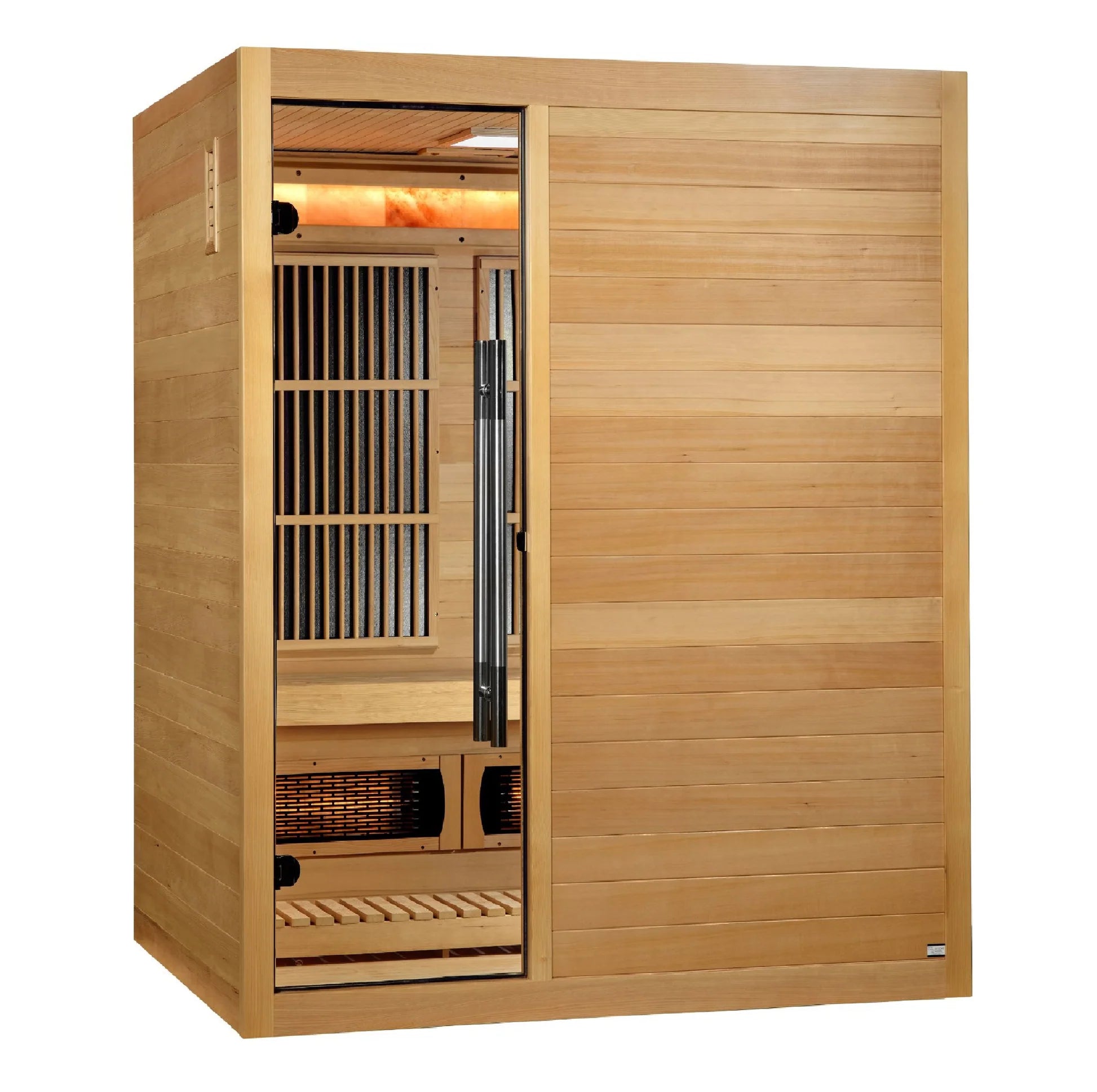 Golden Designs 2025 "Soria" 3 Person Hybrid Sauna (Indoor) Full Spectrum + Harvia Stove (GDI-8330-01)