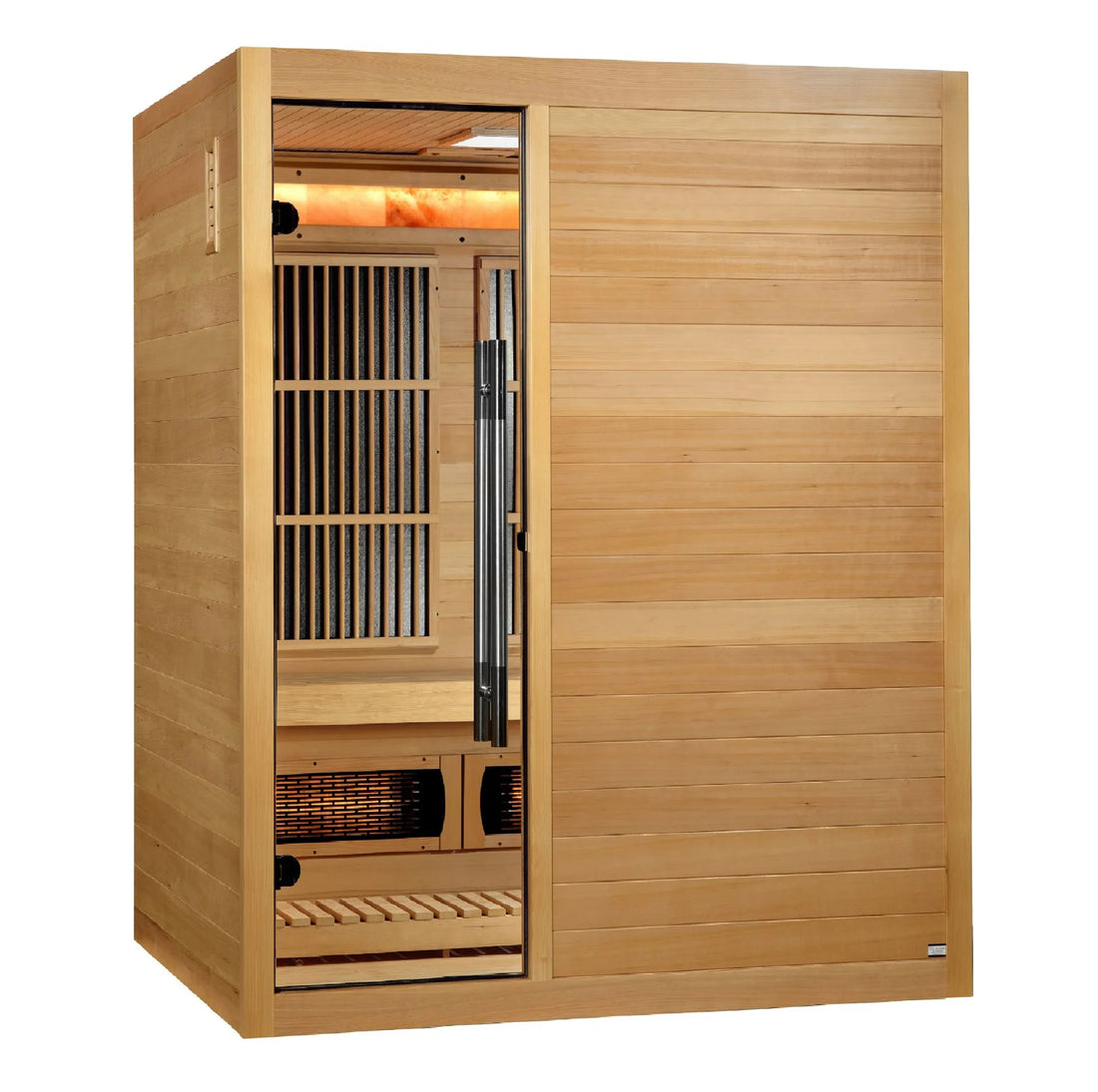 Golden Designs 2025 "Soria" 3 Person Hybrid Sauna (Indoor) Full Spectrum + Harvia Stove (GDI-8330-01)