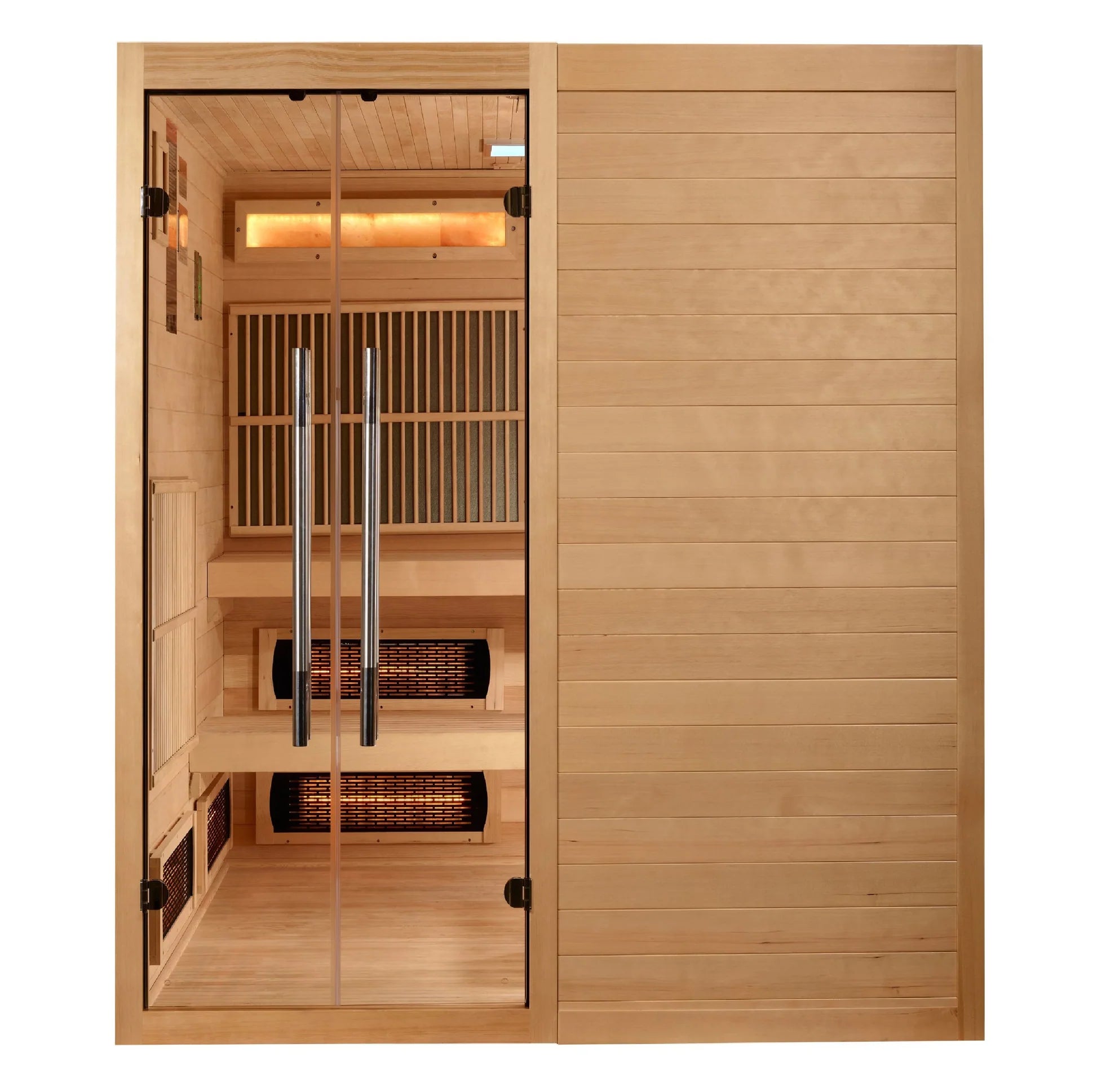 Golden Designs 2025 "Toledo" 6 Person Hybrid Sauna (Indoor) Full Spectrum + Harvia Stove (GDI-8360-01)