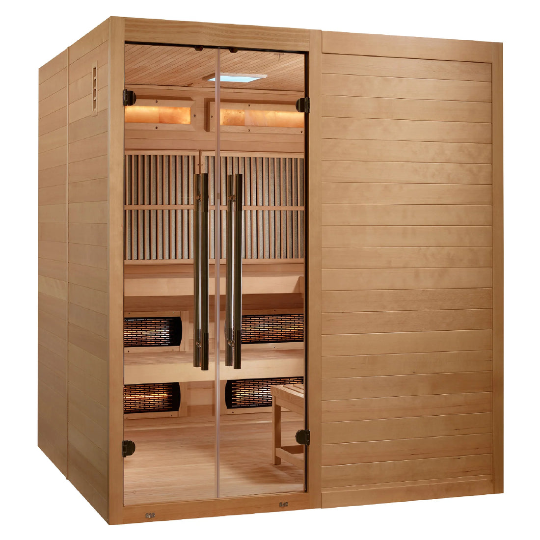 Golden Designs 2025 "Toledo" 6 Person Hybrid Sauna (Indoor) Full Spectrum + Harvia Stove (GDI-8360-01)