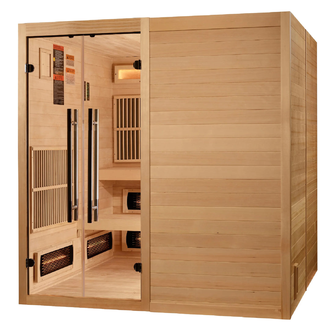 Golden Designs 2025 "Toledo" 6 Person Hybrid Sauna (Indoor) Full Spectrum + Harvia Stove (GDI-8360-01)