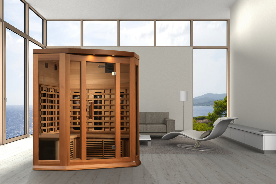Maxxus 3 Person Corner Full Spectrum IR Sauna (MX-M356-01-FS CED)