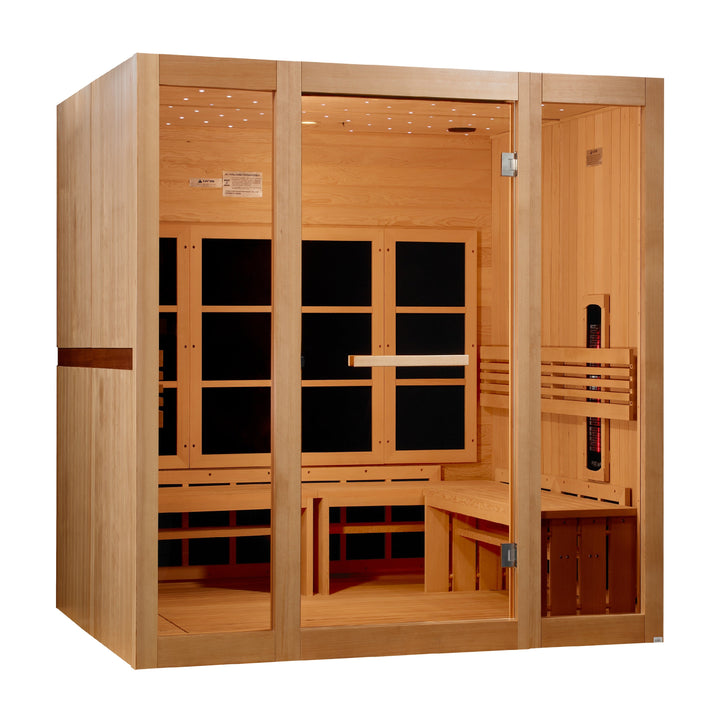 Golden Designs "Catalonia" 8 Person Full Spectrum NZ EMF FAR IR Sauna (GDI-6880-03 FS)