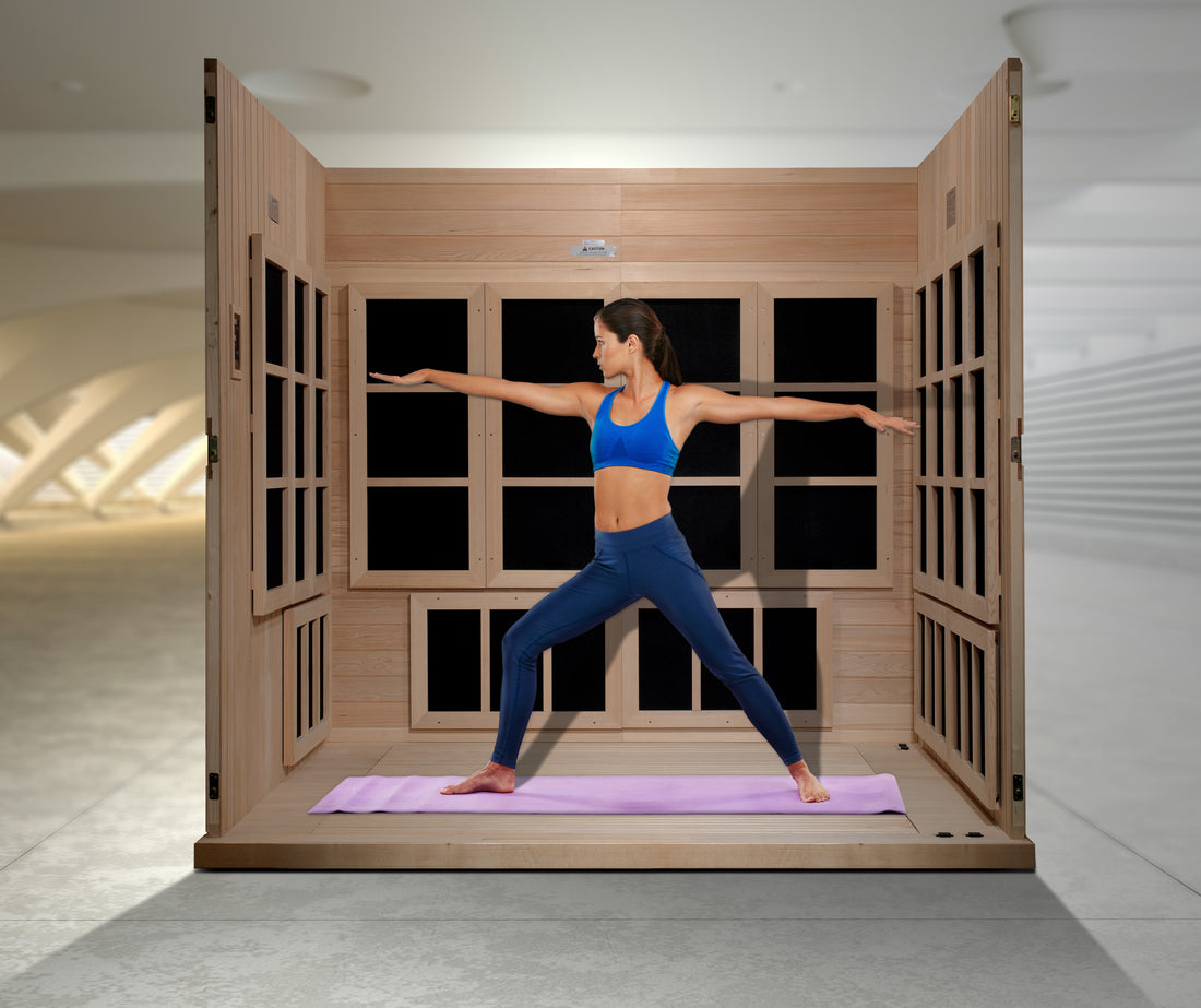 Golden Designs 2025 "Catalonia" 8 Person Near Zero EMF FAR IR Sauna (GDI-6880-02 Elite)